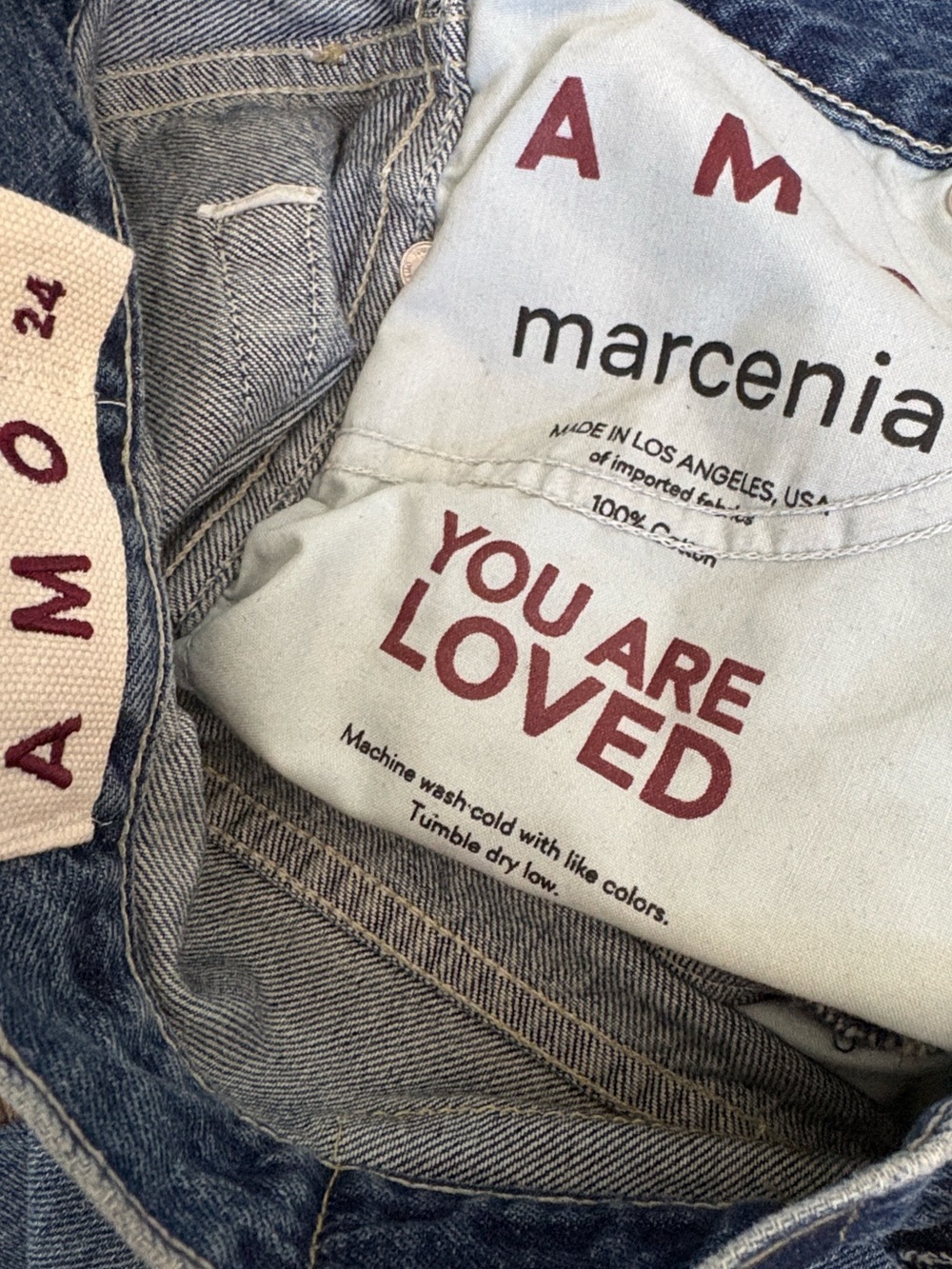 AMO Denim Marcenia Mid Rise Slouchy Bootcut Flare Jeans in Murmer Medium Wash - Picture 4 of 4